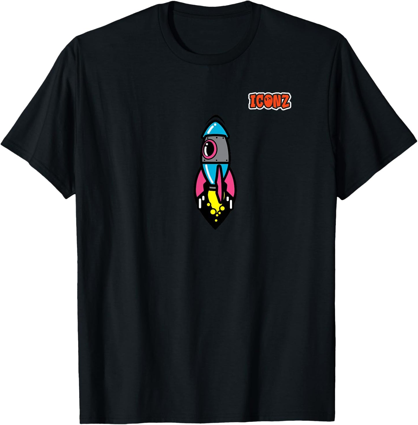 Fly Rocket Emoticon Emoji T-Shirt - T-Shirt | Black