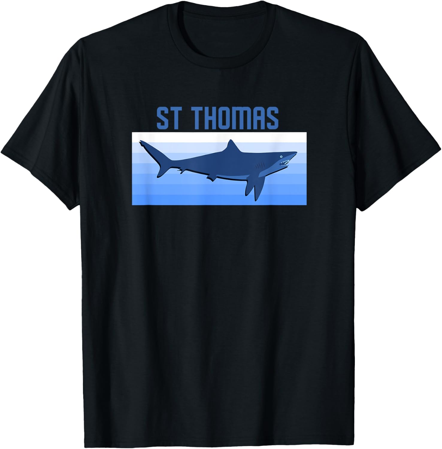 St Thomas Virgin Islands Retro Shark Souvenir T-Shirt - T-Shirt | Black