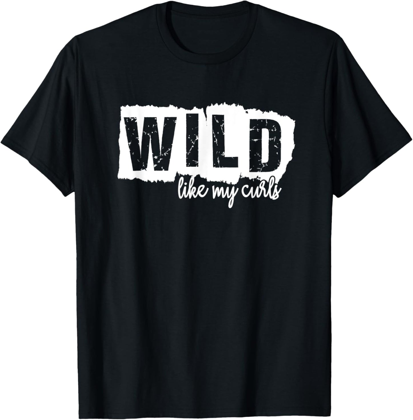 AS Wild Hair Curls Curly Crazy Child Adult T-Shirt - T-Shirt | Black