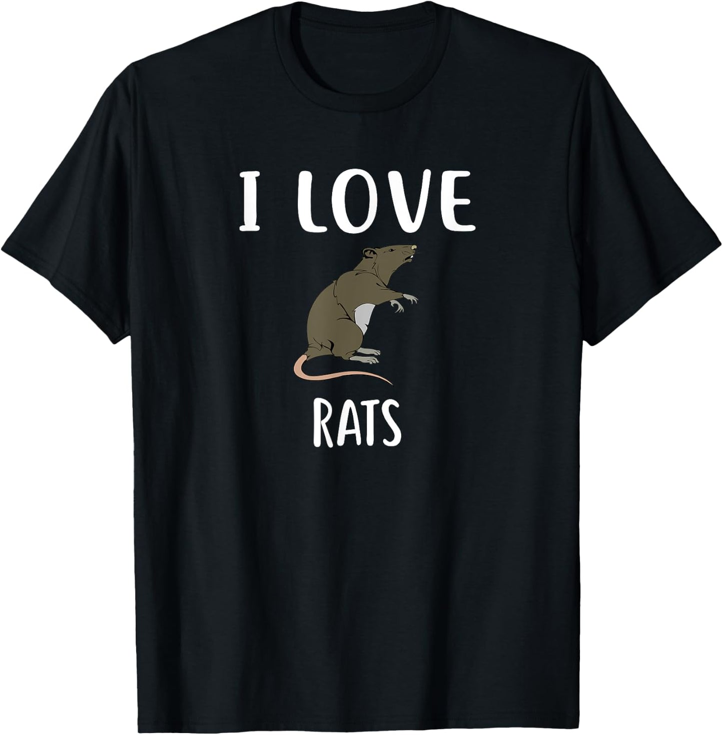 I Love RATS Funny RAT for Pet Rat Lovers T-Shirt - T-Shirt | Black