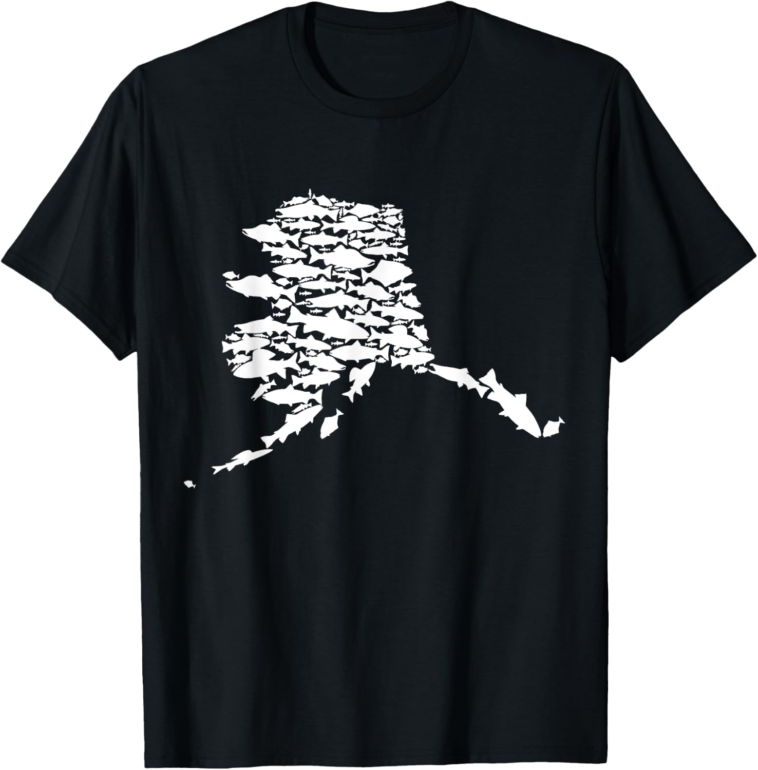 Alaskan Fish Alaska State Made of Wild Salmon Halibut Trout T-Shirt - T-Shirt | Black