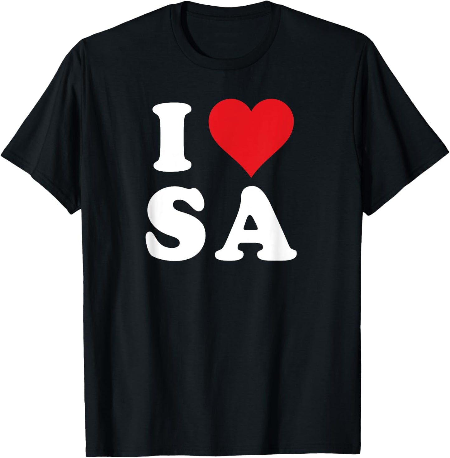 I Love SA Initials I Heart S.A. First Last Name S A T-Shirt - T-Shirt | Black