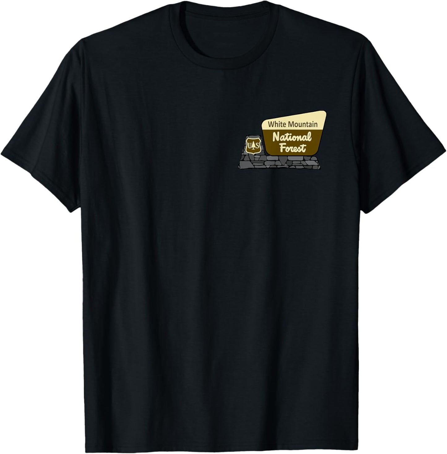 White Mountain National Forest Sign T-Shirt - T-Shirt | Black
