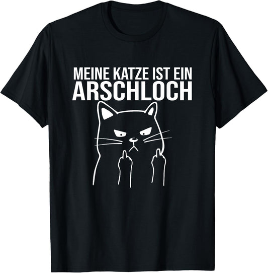 My Cat Is An Asshole Funny Bad Cat Gift T-Shirt - T-Shirt | Black