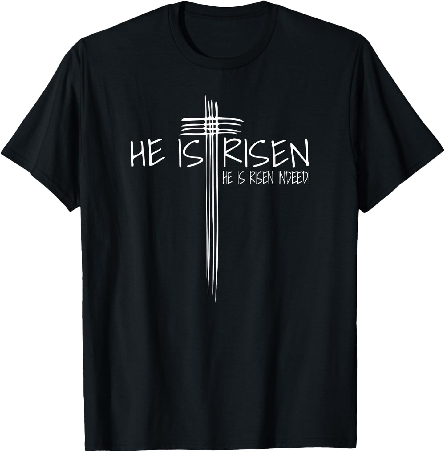 He Is Risen T Shirt Jesus Easter Shirt Christian Faith Gift T-Shirt - T-Shirt | Black