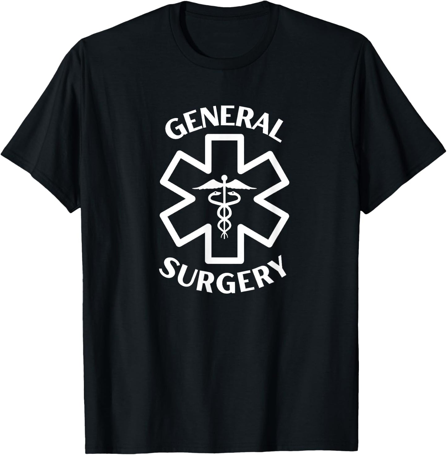 General Surgery Medical Caduceus Symbol T-Shirt - T-Shirt | Black