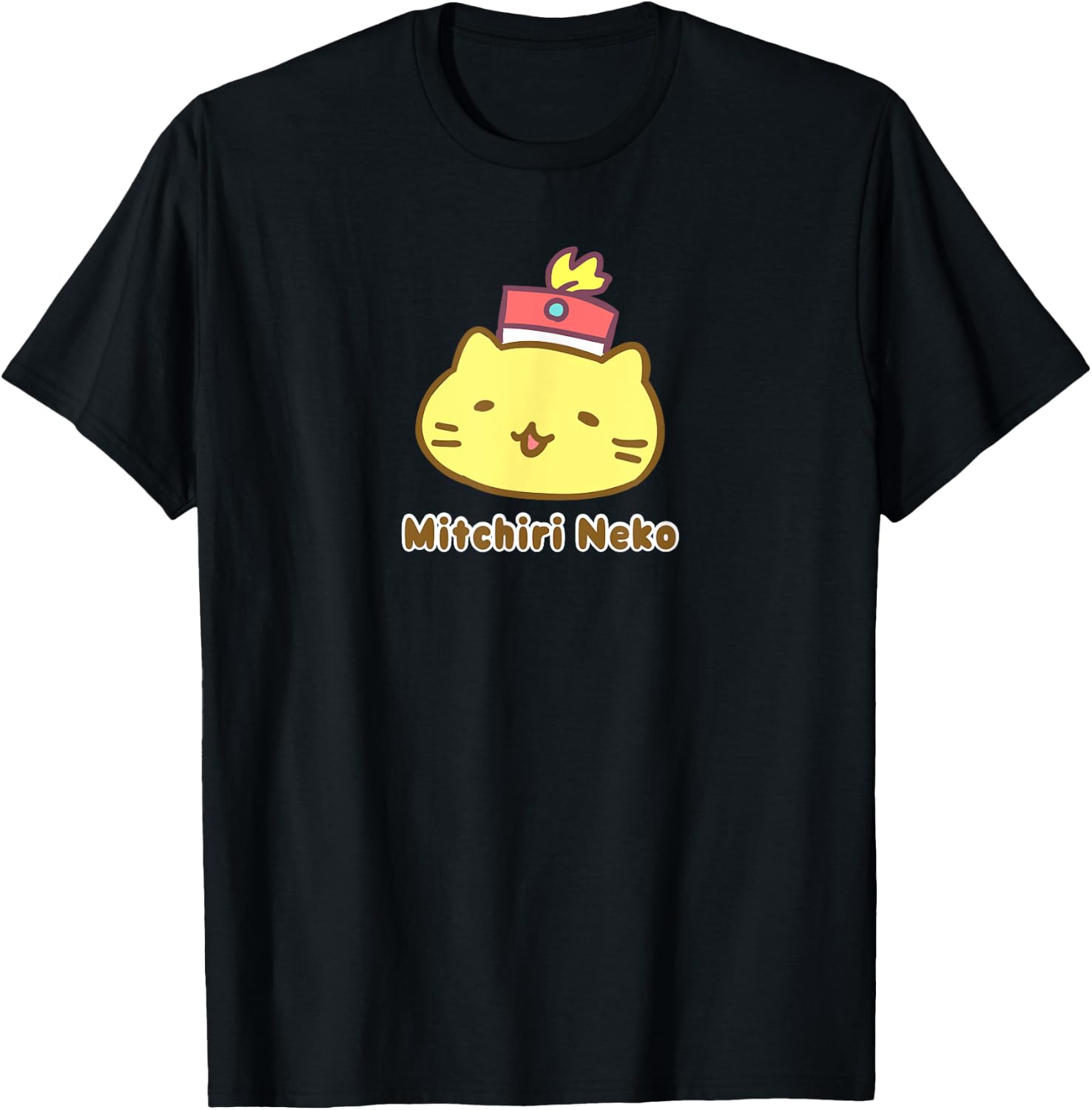 Mitchiri Neko March Cute Cat! T-Shirt - T-Shirt | Black