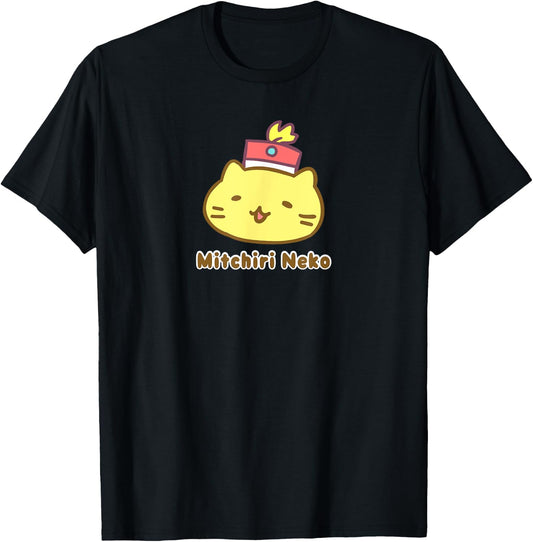 Mitchiri Neko March Cute Cat! T-Shirt - T-Shirt | Black