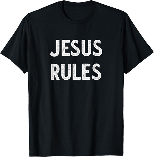 Jesus Rules - Vintage Style T-Shirt - T-Shirt | Black