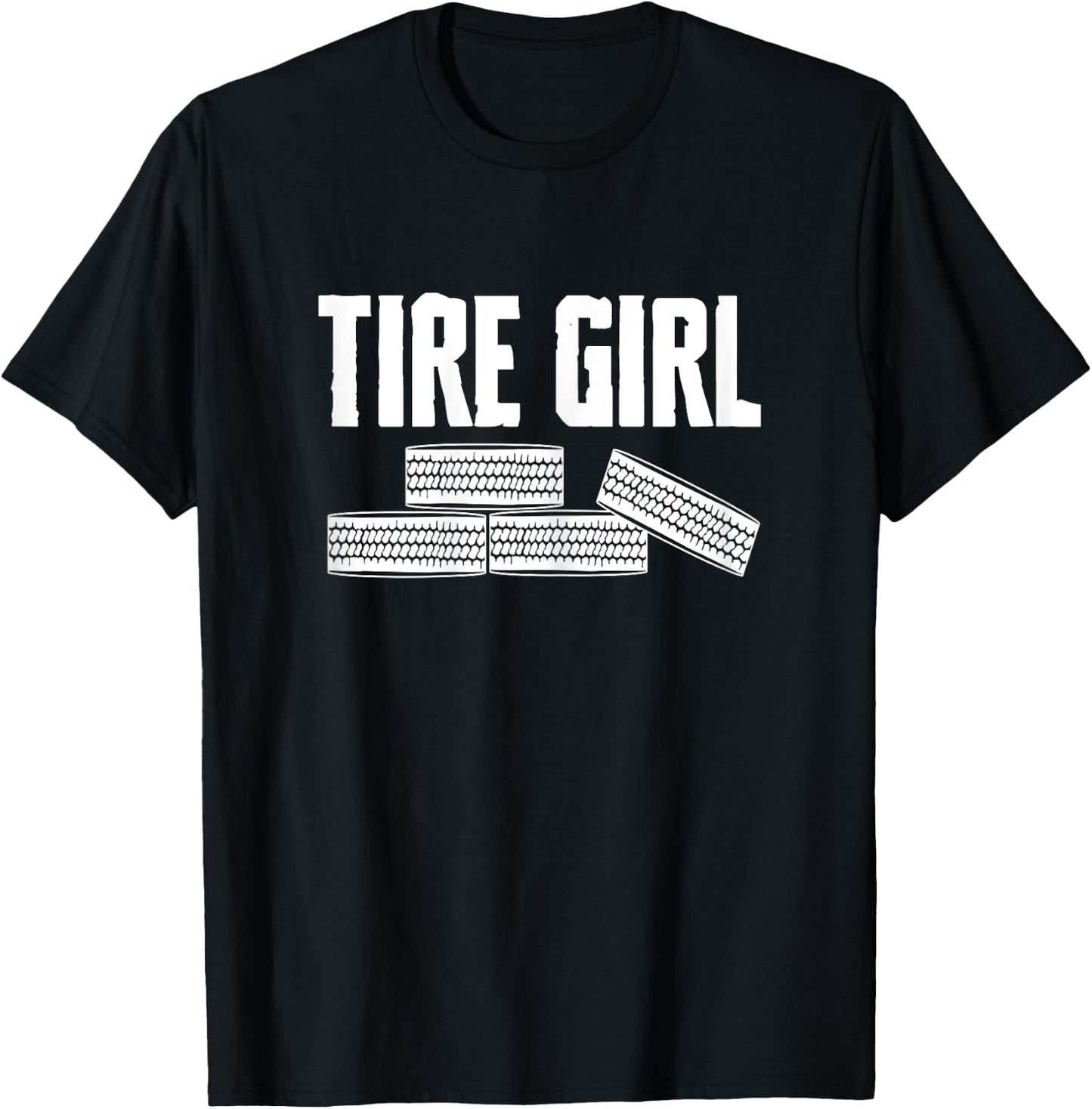 Tire Girl Wheel Rims Change Mechanic T-Shirt - T-Shirt | Black