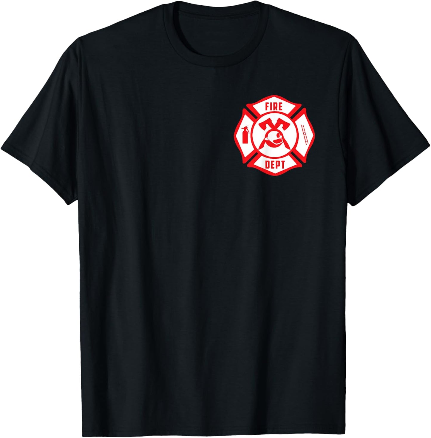 Firefighters Shirt Emblem Courage Rescue Maltese Cross Gift T-Shirt - T-Shirt | Black