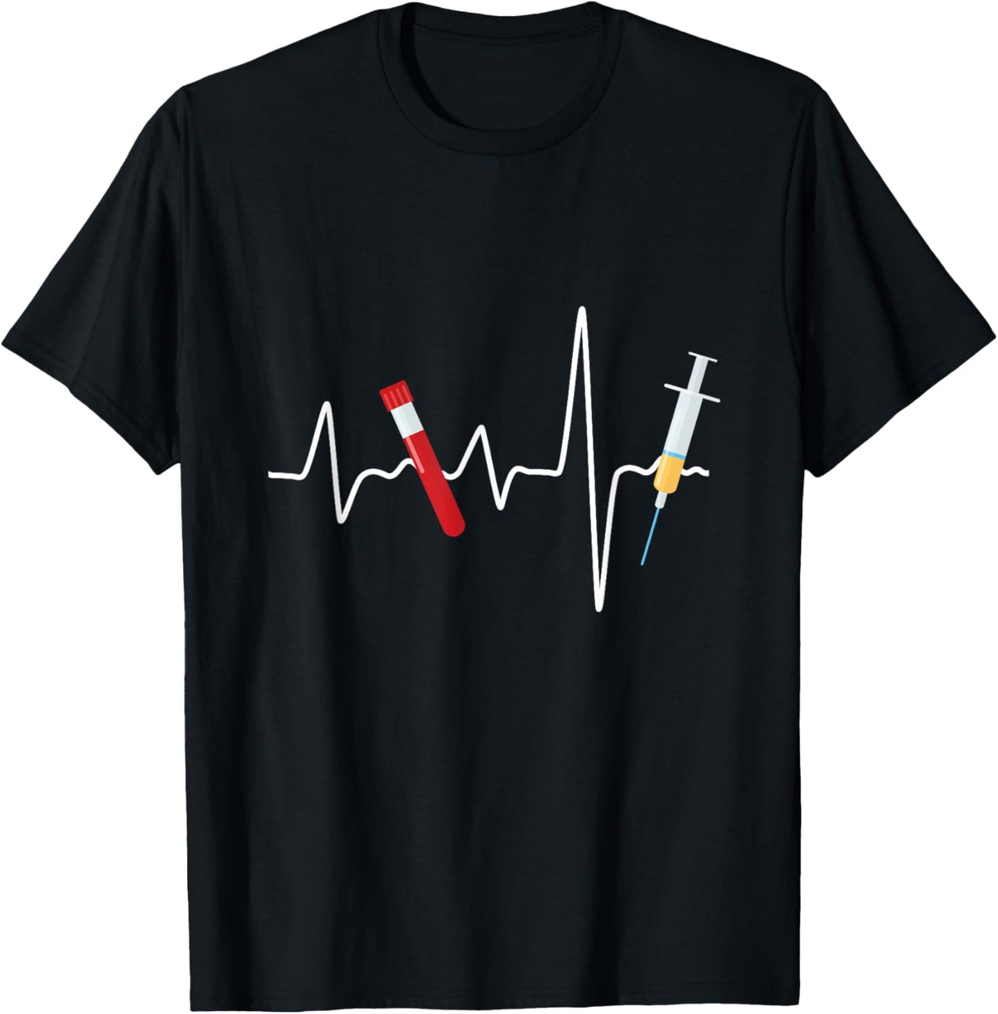 Phlebologist Pulse Heartbeat Donor Donor Syringe Gift T-Shirt - T-Shirt | Black
