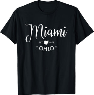 Miami Ohio Shirt Sports Classic Design Souvenir Gift T-Shirt - T-Shirt | Black