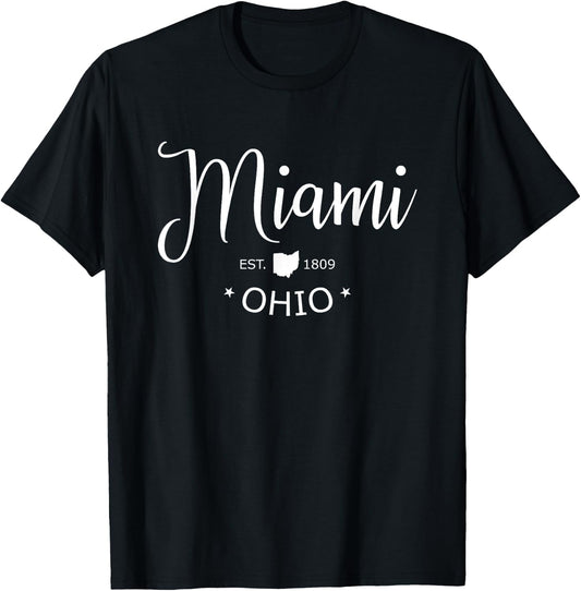 Miami Ohio Shirt Sports Classic Design Souvenir Gift T-Shirt - T-Shirt | Black