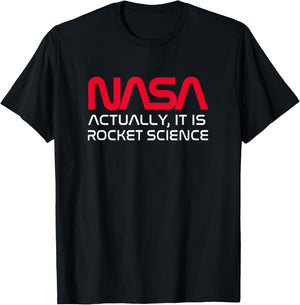 NASA Actually It Is Rocket Science T-Shirt - T-Shirt | Black