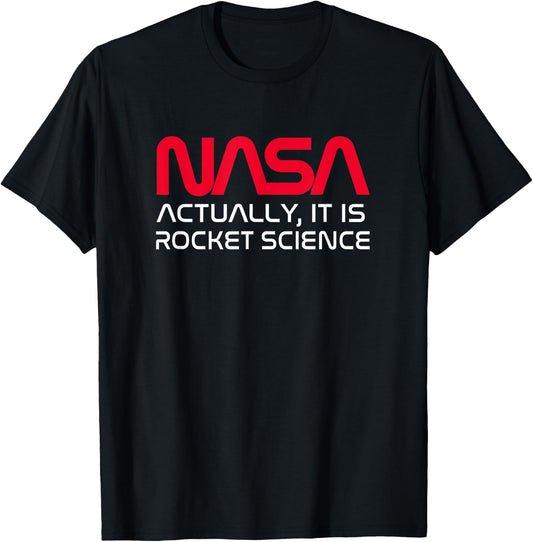 NASA Actually It Is Rocket Science T-Shirt - T-Shirt | Black