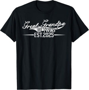 Great Grandpa Of Twins Promoted To Great Grandpa Of Twins T-Shirt - T-Shirt | Black