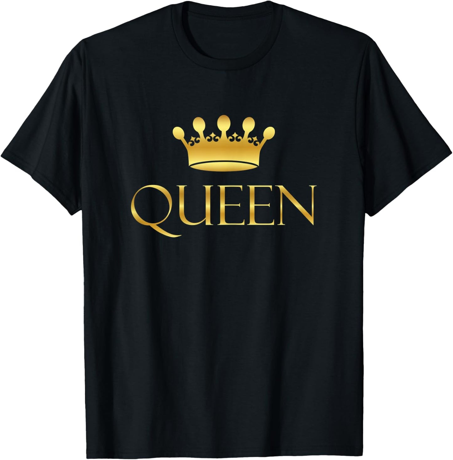 Cute Royal Crown and Queen T-Shirt - T-Shirt | Black