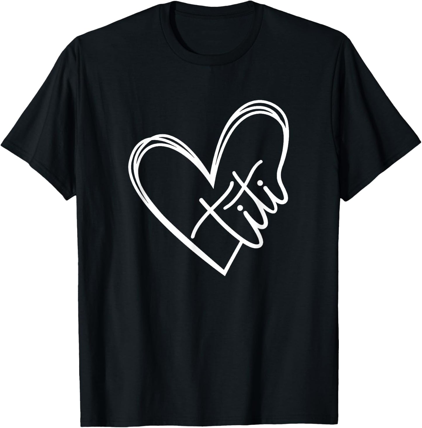 Titi Heart Minimalist Auntie Best Aunt Ever Gift T-Shirt - T-Shirt | Black