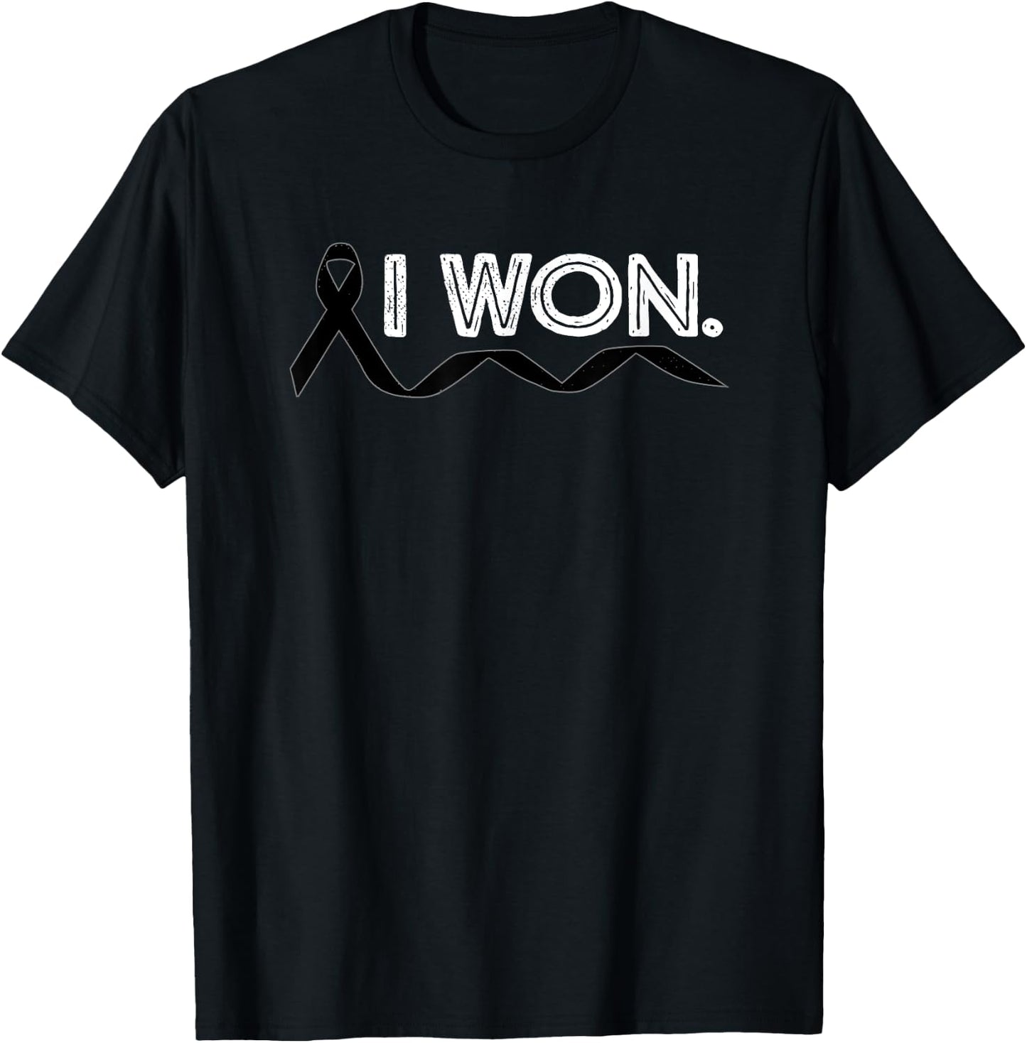 Melanoma Cancer I Won Skin Cancer Ribbon Awareness Warrior T-Shirt - T-Shirt | Black