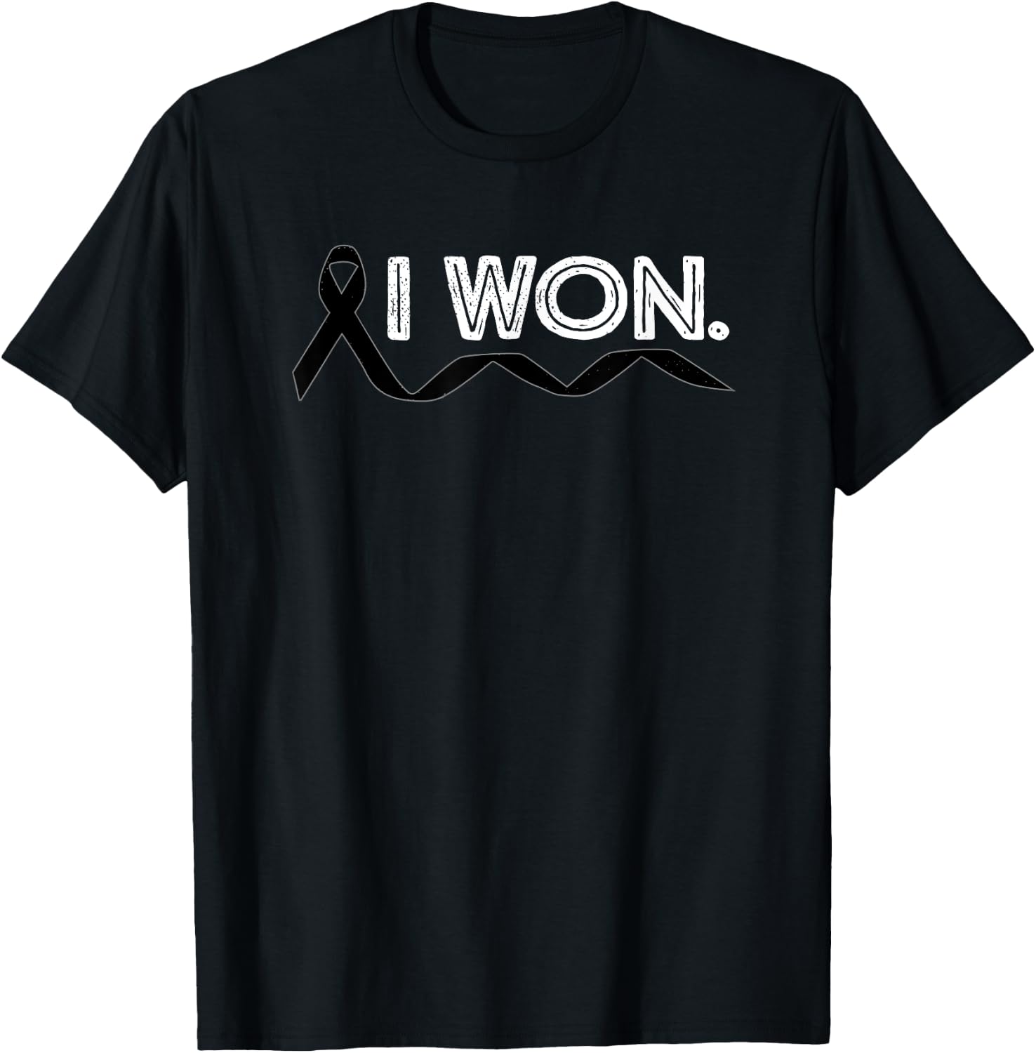 Melanoma Cancer I Won Skin Cancer Ribbon Awareness Warrior T-Shirt - T-Shirt | Black