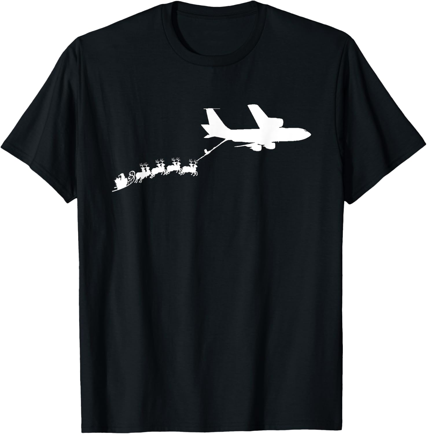 KC135 Stratotanker Santa's Sleigh Funny Christmas T-Shirt - T-Shirt | Black