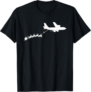 KC135 Stratotanker Santa's Sleigh Funny Christmas T-Shirt - T-Shirt | Black