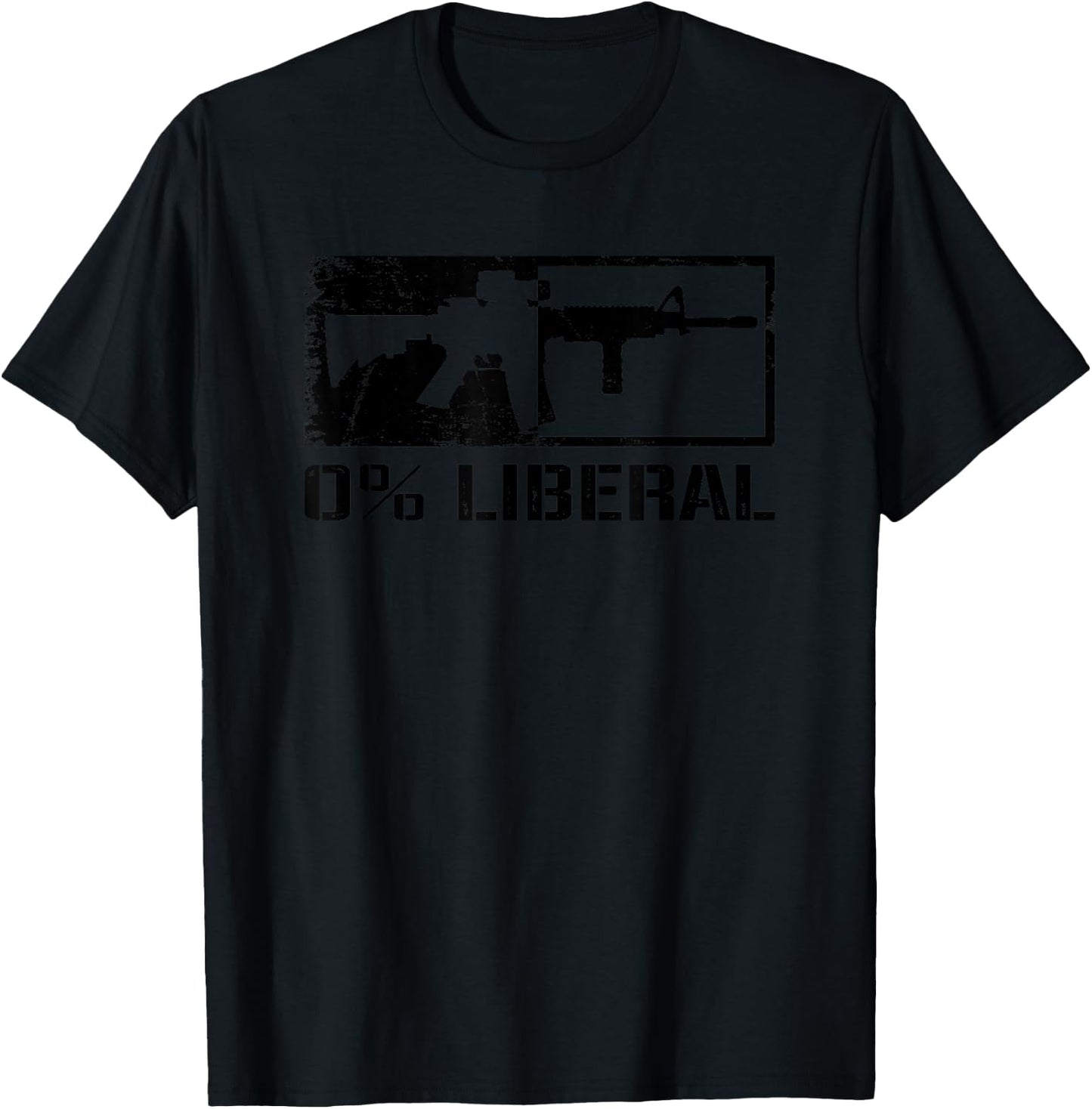 0% Liberal - Republican 2nd Amendment AR15 Rifle Funny Gun T-Shirt - T-Shirt | Black