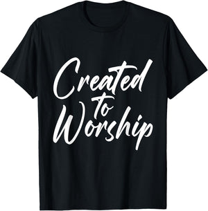 Created To Worship Shirt Worship Shirts kids religious T-Shirt - T-Shirt | Black