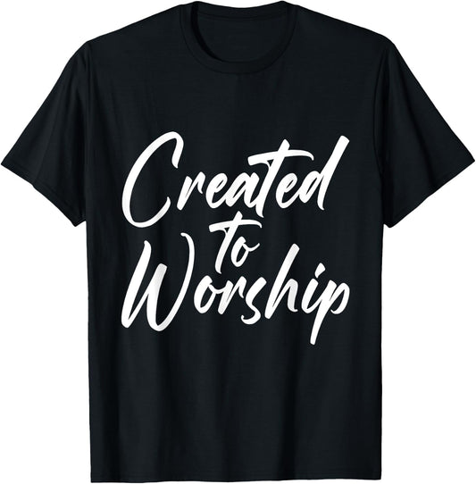 Created To Worship Shirt Worship Shirts kids religious T-Shirt - T-Shirt | Black