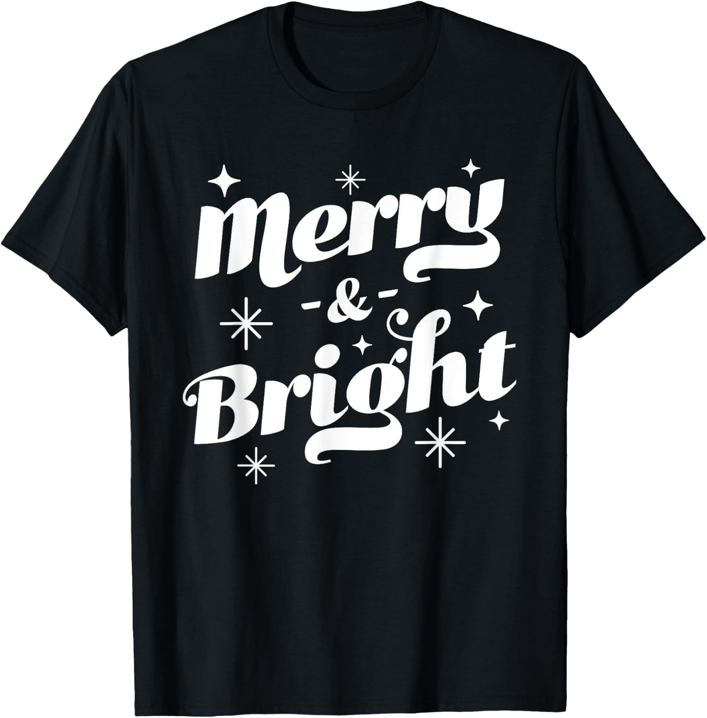 Merry and Bright - Cute Red Matching Family Christmas Pajama T-Shirt - T-Shirt | Black