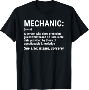 Mechanic Definition Funny Mechanic Noun T-Shirt - T-Shirt | Black