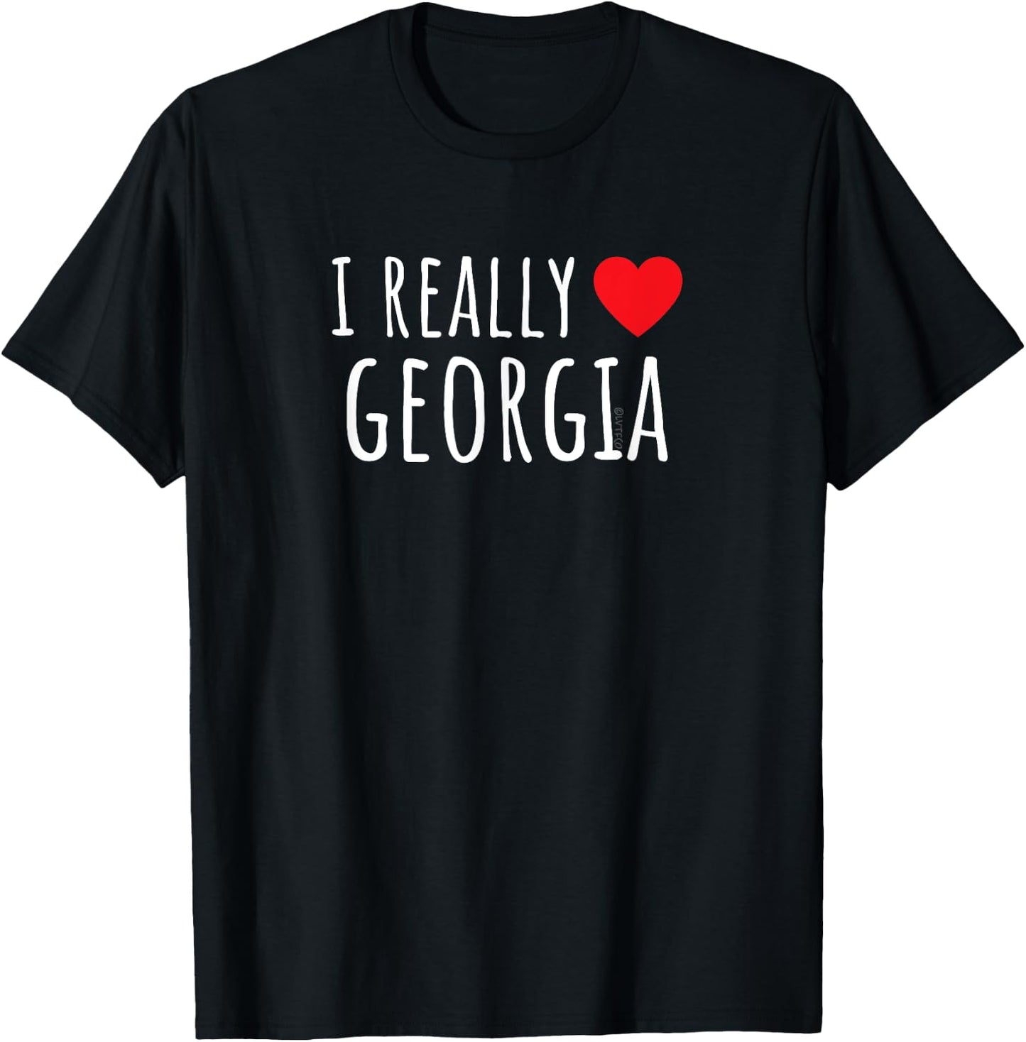I REALLY LOVE (HEART) GEORGIA Funny US State T-Shirt - T-Shirt | Black