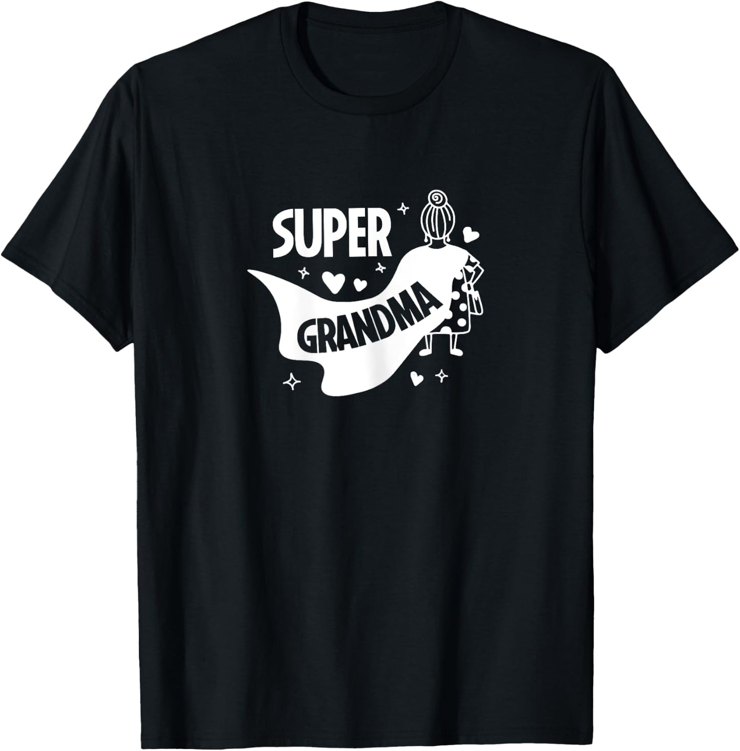 Cute Super Grandma Superhero T-Shirt - T-Shirt | Black