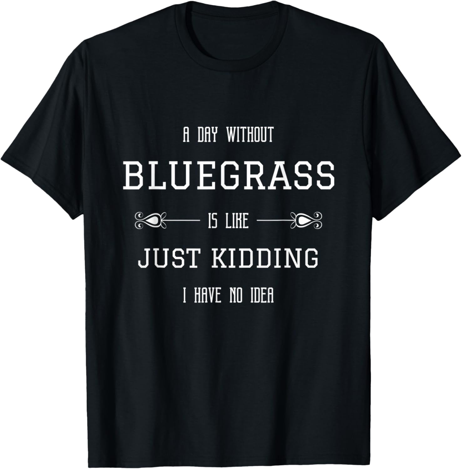 Bluegrass Quotes A Day without Bluegrass is like Funny T-Shirt - T-Shirt | Black