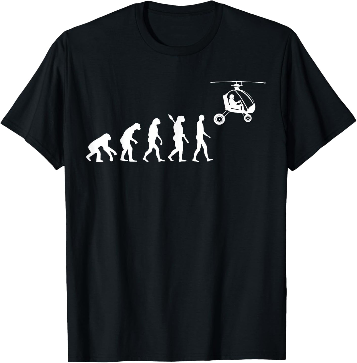 Gyrocopter Aviation Evolution Gyrocopter Pilot Autogyro T-Shirt - T-Shirt | Black