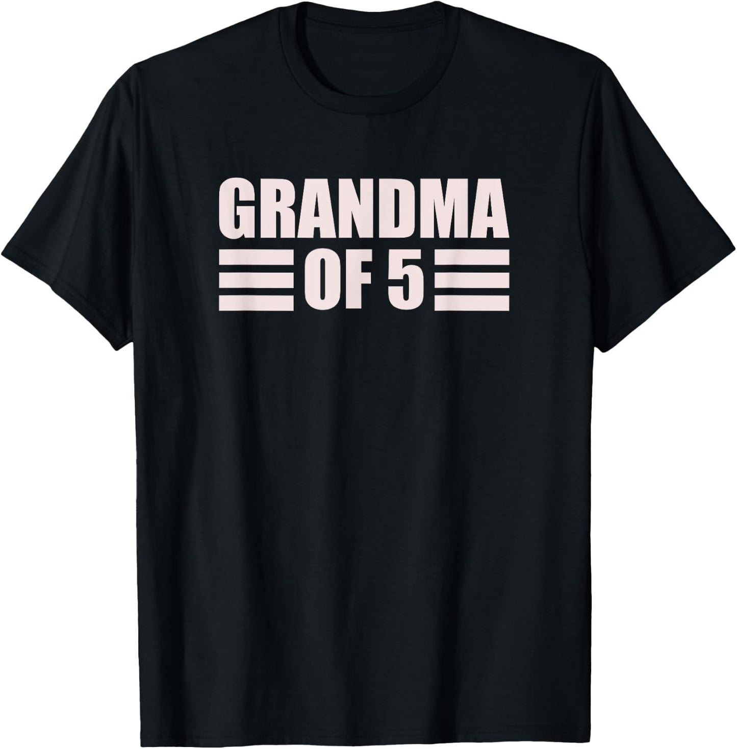 Grandma 5 Grandkids 5th Time Cubed Grandma Of Five T-Shirt - T-Shirt | Black
