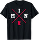 Classic MIN Minnesota Red Vintage State Outline T-Shirt - T-Shirt | Black