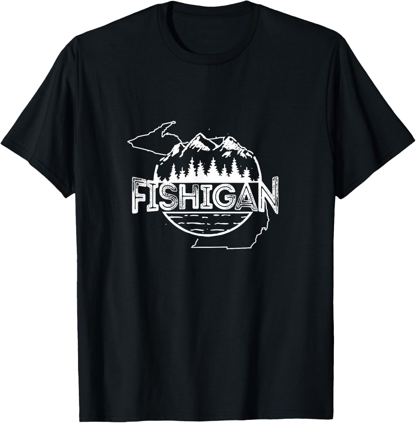 Fishigan, For Michigan Fisherman and Outdoorsmen T-Shirt - T-Shirt | Black