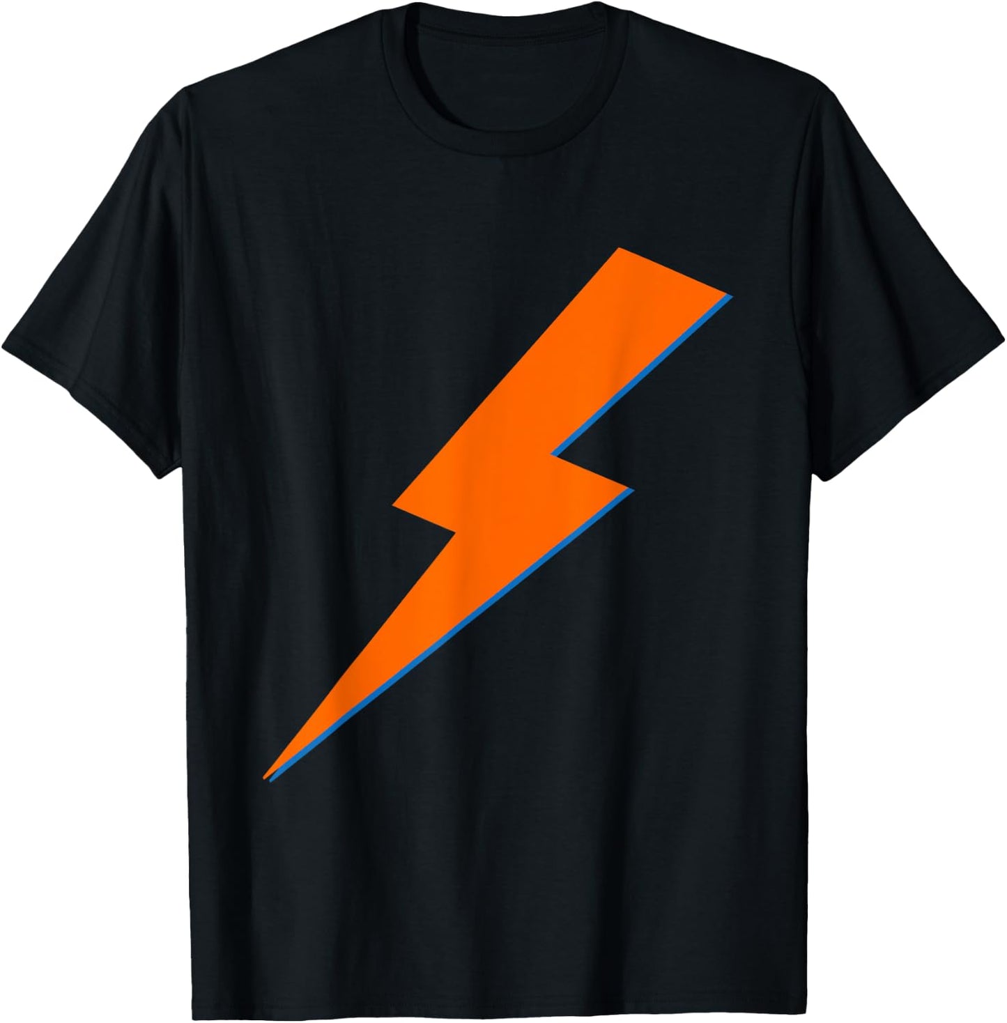 Cool Orange Blue Lightning Bolt Print T-Shirt - T-Shirt | Black