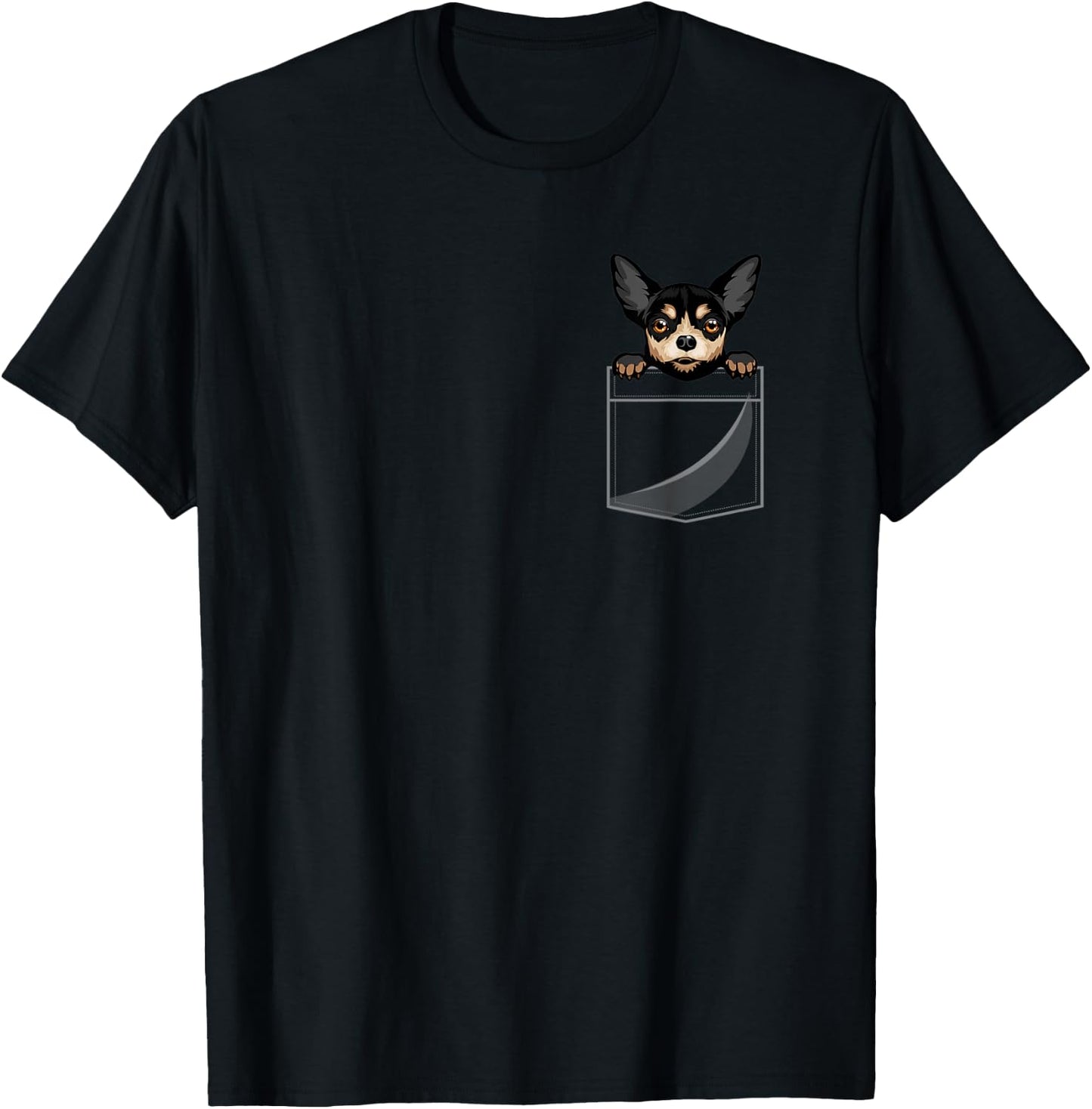 Chihuahua In A Pocket T-Shirt - T-Shirt | Black
