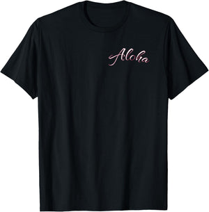 Big Island Hawaii Hibiscus Floral Cool Pineapple - 2 Sided T-Shirt - T-Shirt | Black