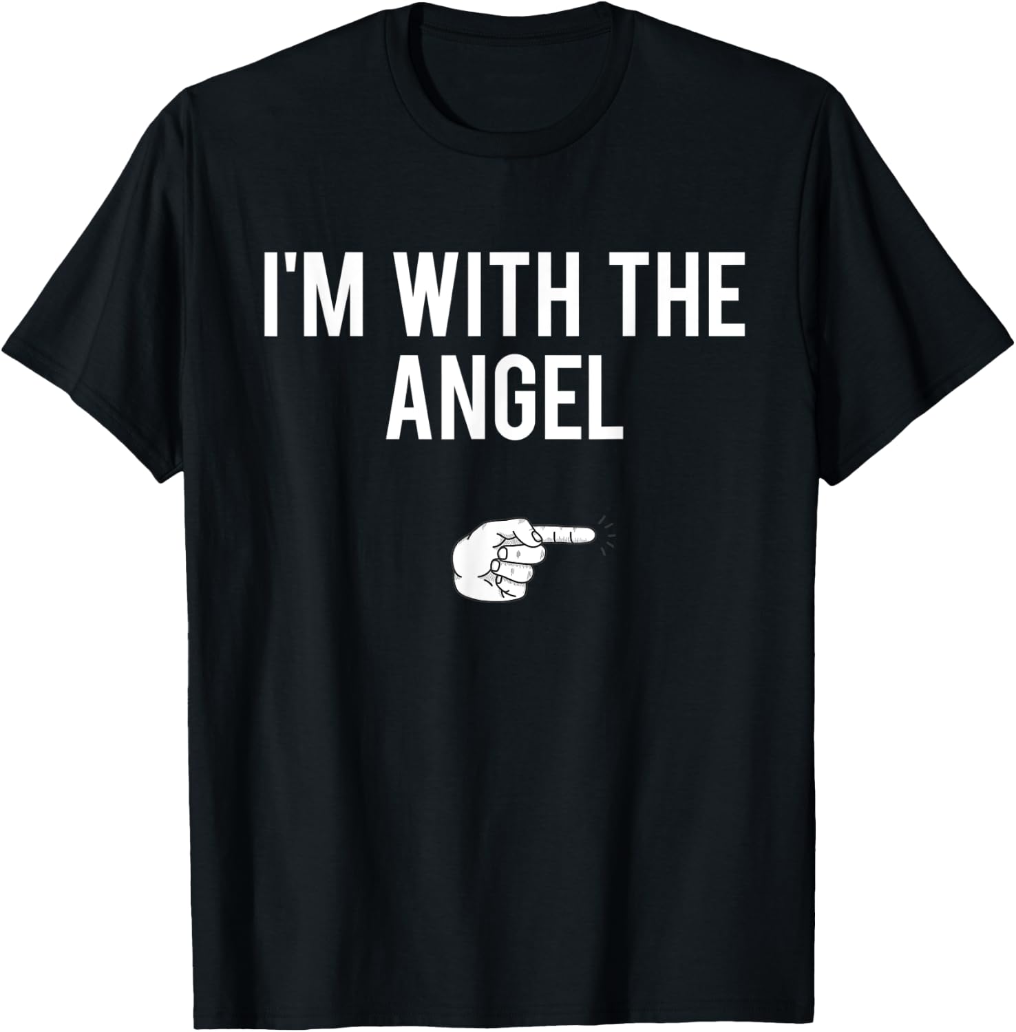 I’m With The Angel Halloween Costume Party Matching Angel T-Shirt - T-Shirt | Black