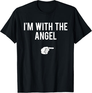 I’m With The Angel Halloween Costume Party Matching Angel T-Shirt - T-Shirt | Black