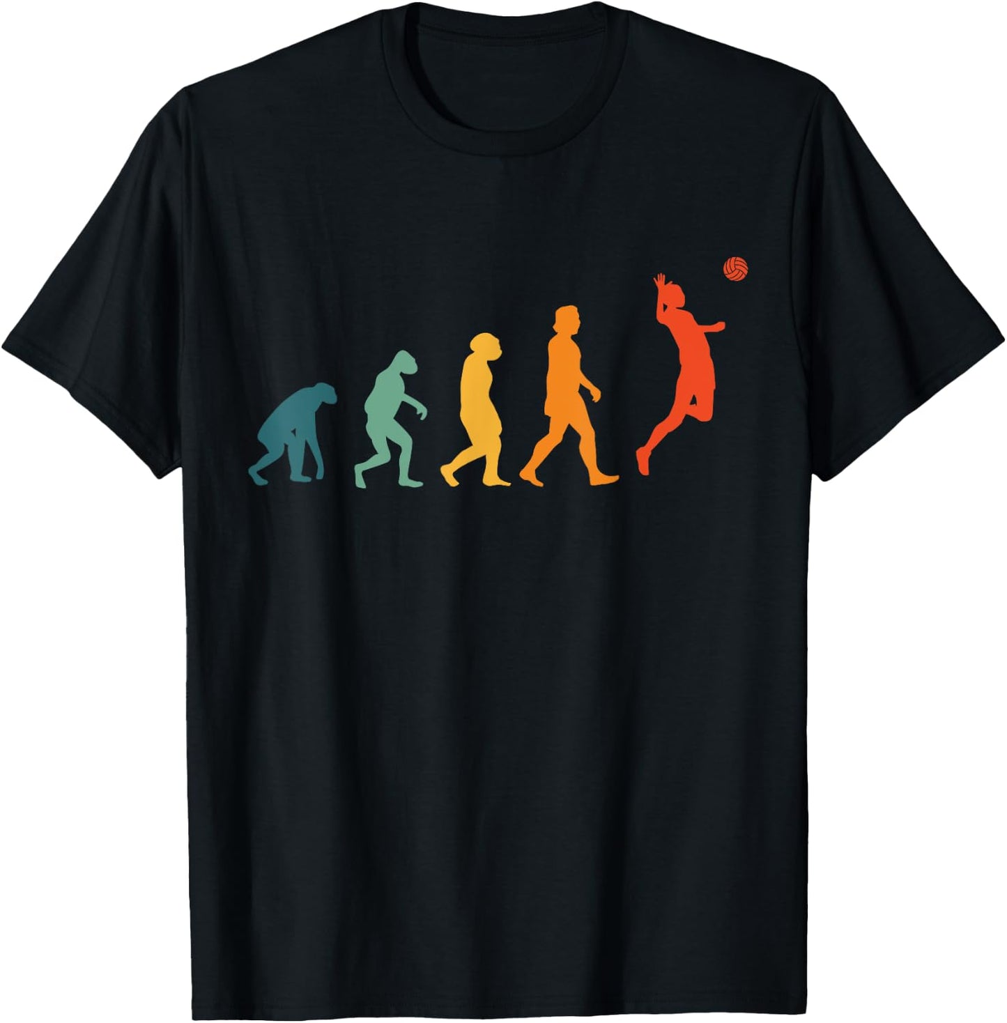 Volleyball Evolution Retro Beach volleyball Women Girls Kids T-Shirt - T-Shirt | Black