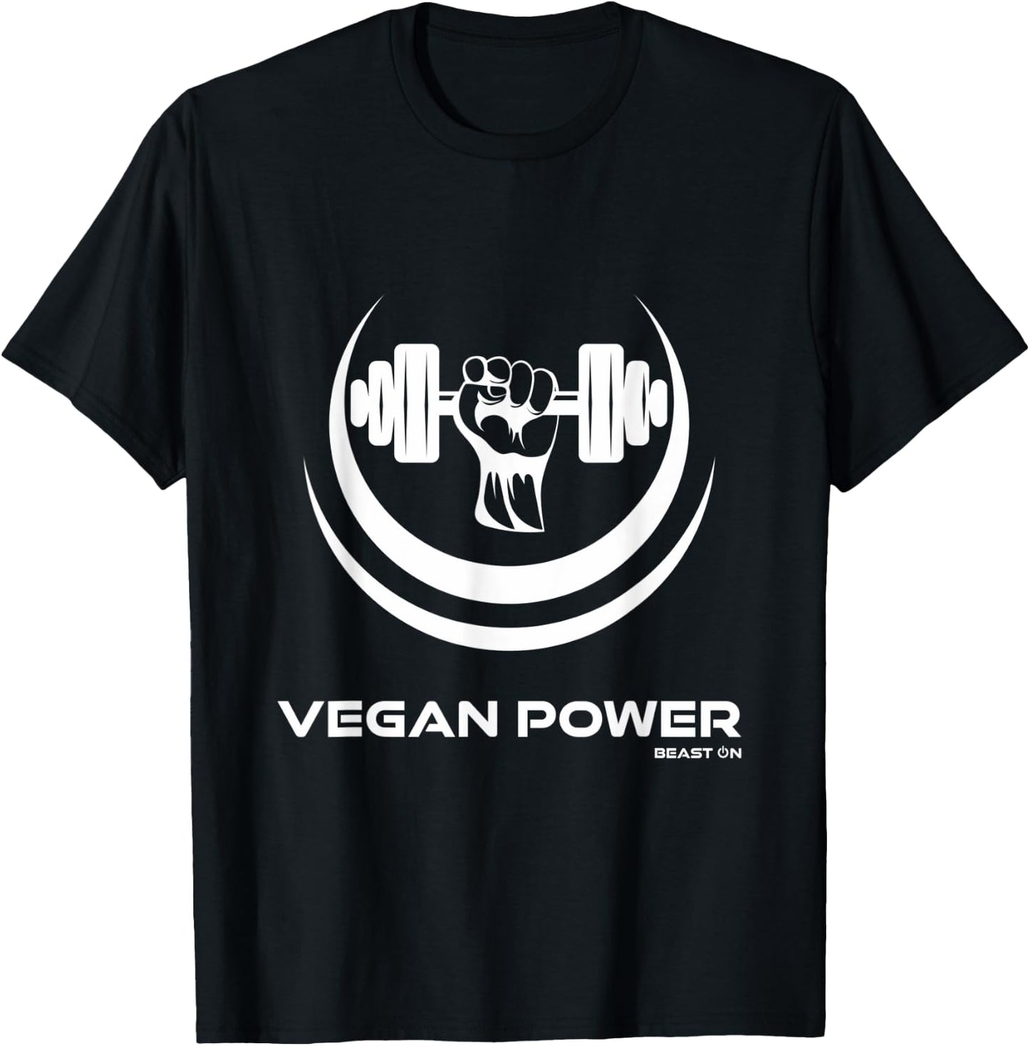 Vegan Power Dumbbell Vegan Gym Beast On Vegetarian Fitness T-Shirt - T-Shirt | Black