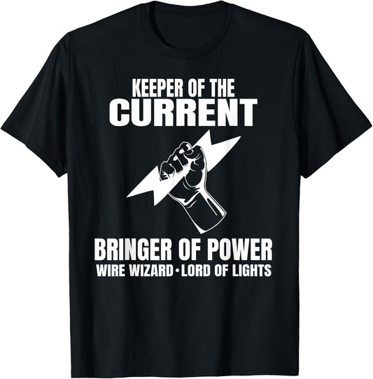 Funny Electrician Electrical Engineer Electricity Gift T-Shirt - T-Shirt | Black