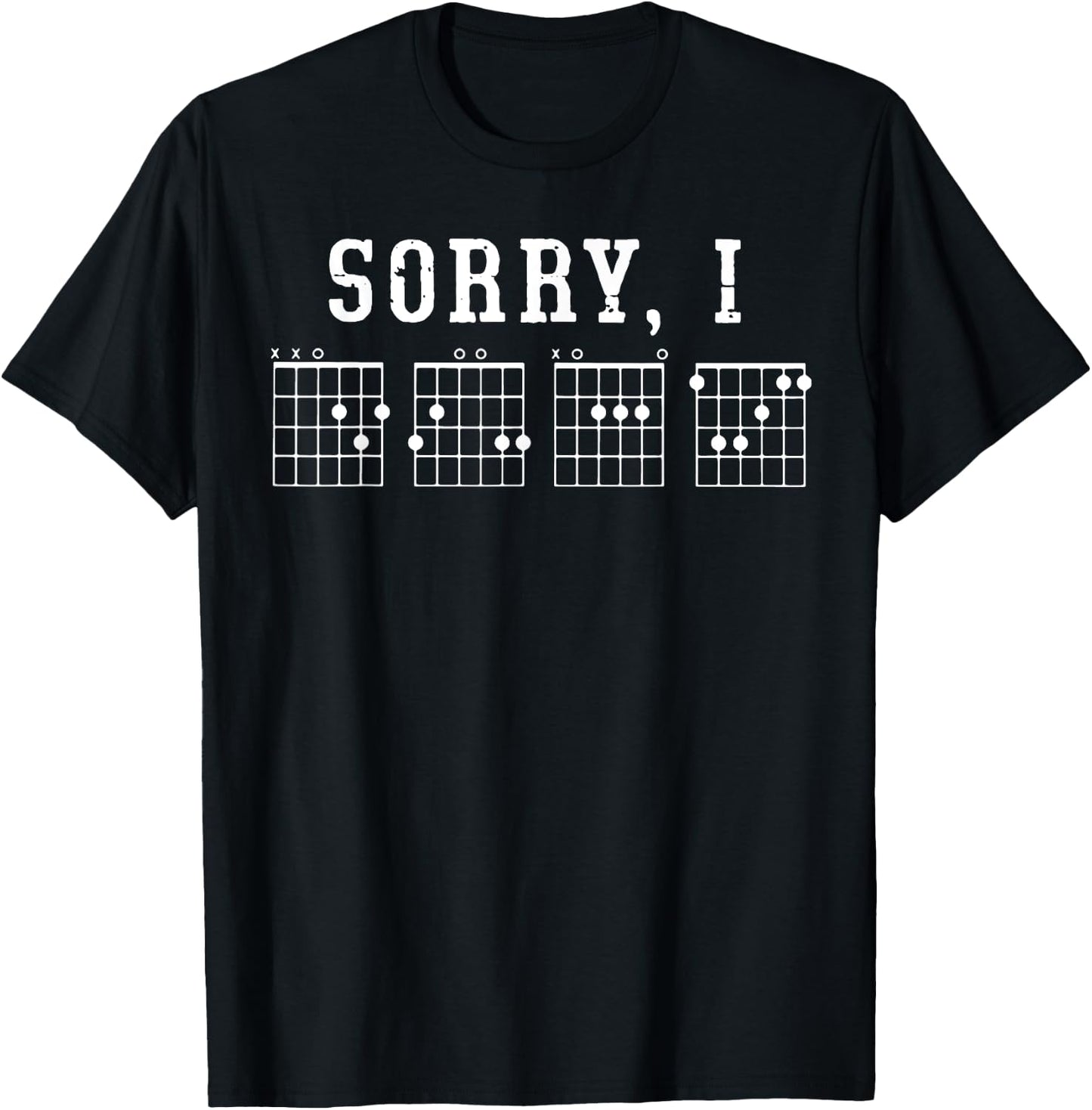 Sorry I Hidden Message Guitar Chords T-Shirt - T-Shirt | Black