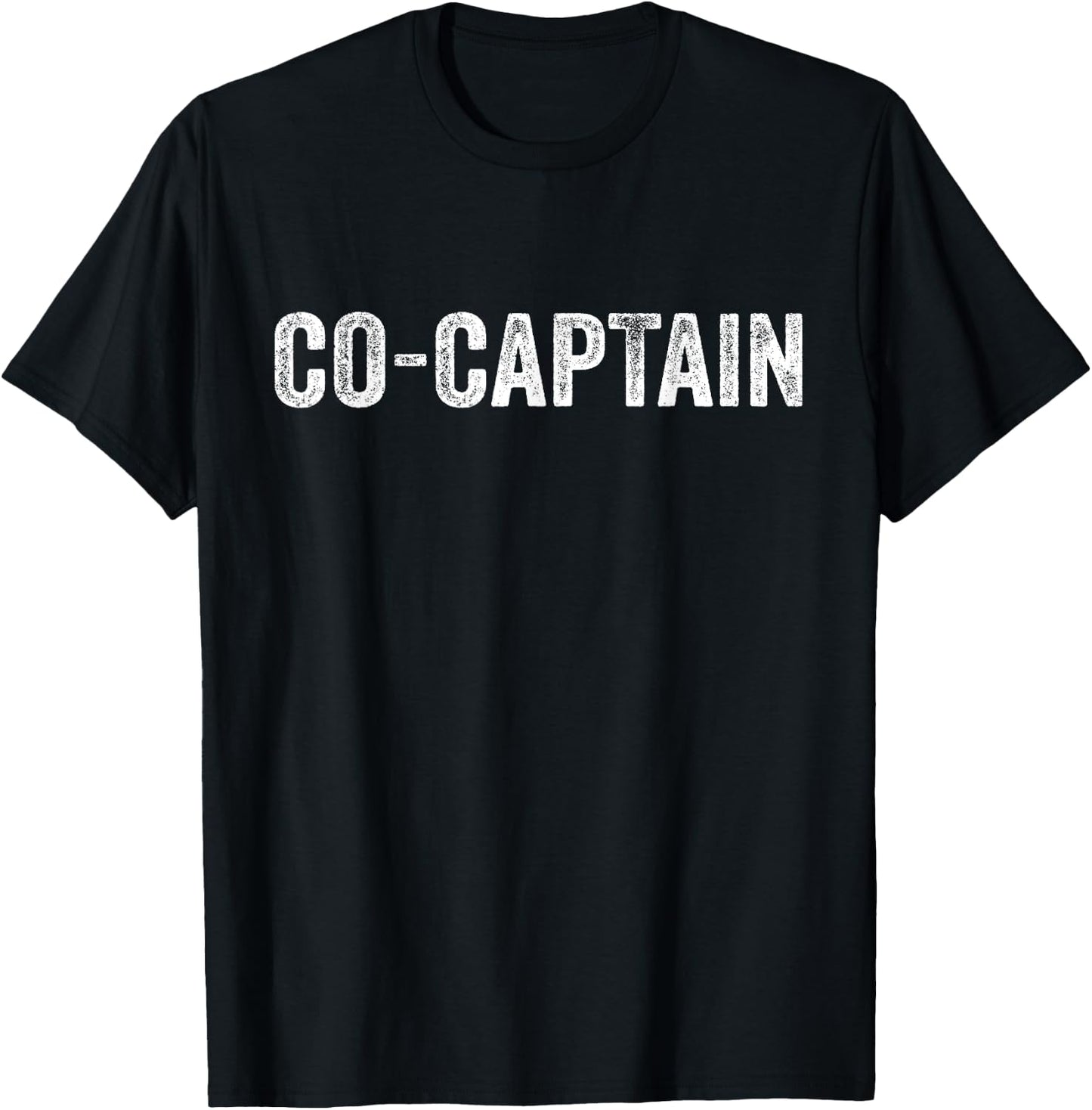 Co-Captain Design Simple Word Text Trendy Funny Wording T-Shirt - T-Shirt | Black
