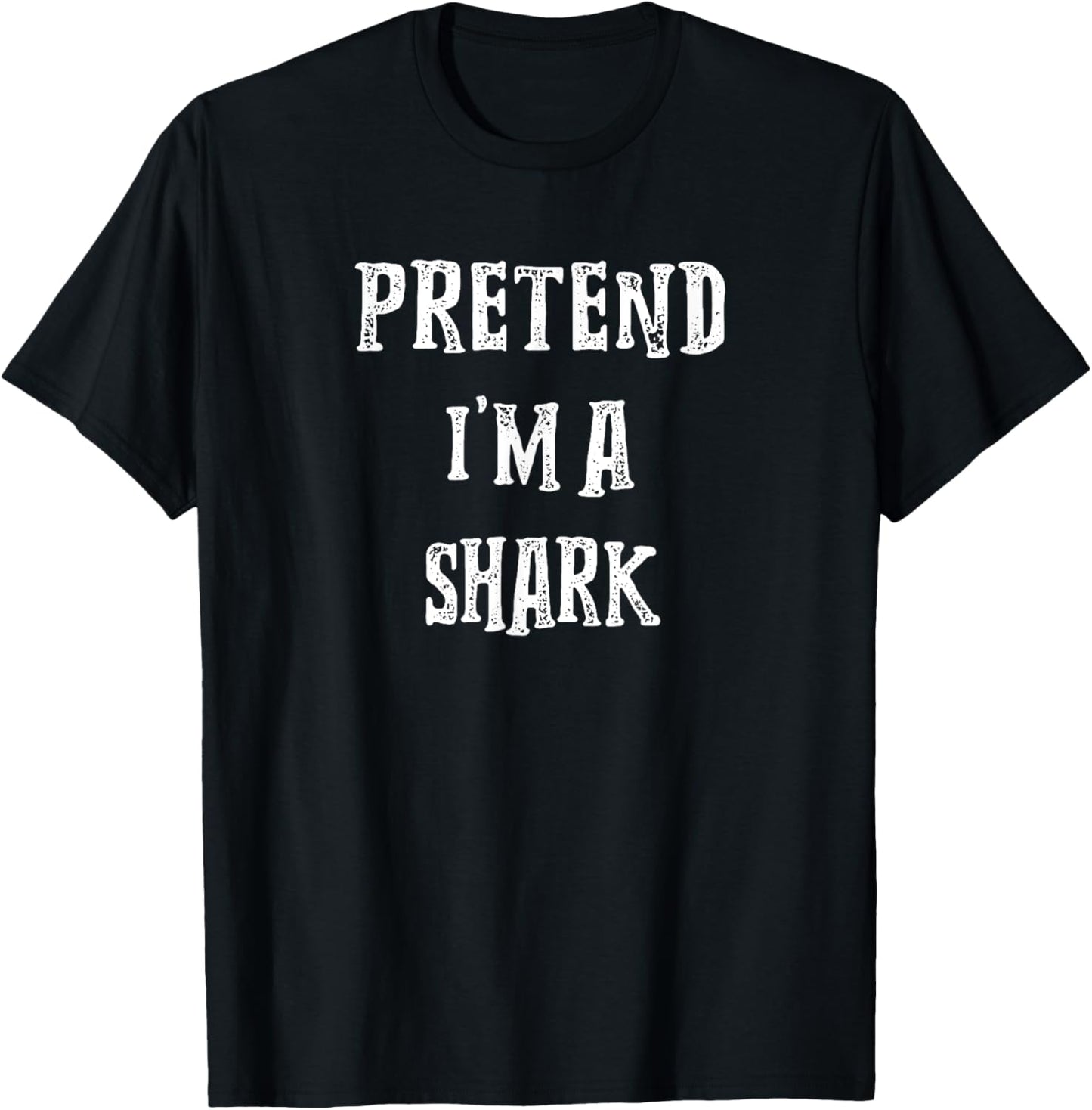 Pretend I'm A Shark Halloween Costume Couples Matching T-Shirt - T-Shirt | Black